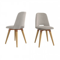 Manhattan Comfort 2-1020562 Selina Velvet Accent Chair in Beige - Set of 2